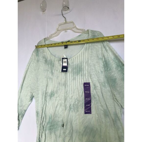 BANDOLINO Women's Light Harvest Blouse 2XL Faded Daniella Top Roll Tab Sleeve - Picture 2 of 8